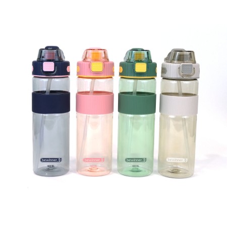 Bottle with Lid and Straw Bewinner Multicolour Transparent 900 ml by Bewinner, Canteens & Water Bottles - Ref: S2234257, Pric...