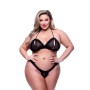 Conjunto de Lencería Baci Lingerie Crotchless G- Negro 2 Piezas (Queen size) | Tienda24 Tienda24.eu