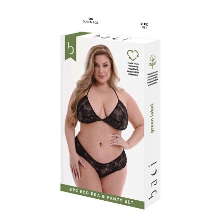 Unterwäsche-Set Baci Lingerie Bra & Panty Schwarz (Queen) | Tienda24 Tienda24.eu