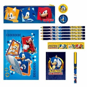 Set de Papelaria Sonic 29,5 x 22 x 3 cm 12 Peças de Sonic, Conjuntos de material escolar - Ref: S2436081, Preço: 14,82 €, Des...