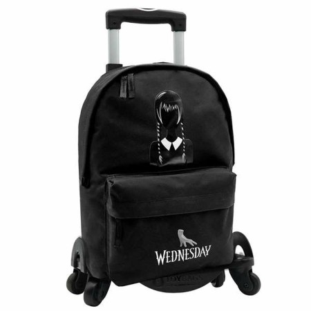 School Rucksack with Wheels Wednesday Black 43 x 31 x 13,5 cm by Wednesday, Children's Backpacks - Ref: S2436475, Price: 53,9...