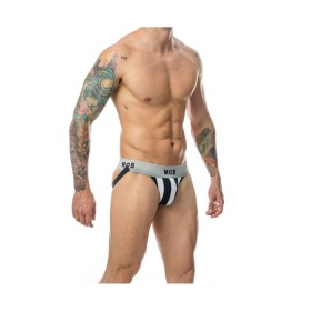 Tanga Mob Eroticwear Bianco Nero S di Mob Eroticwear, Perizomi, string e tanga - Rif: M0402353, Prezzo: 19,75 €, Sconto: %