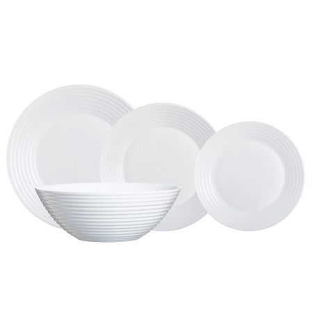 Dinnerware Set Luminarc Harena White Glass 19 Pieces | Tienda24 - Global Online Shop Tienda24.eu