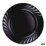 Flat plate Luminarc Trianon Black Glass (Ø 24,5 cm) (24 Units) by Luminarc, Plates and dishes - Ref: S2709053, Price: 46,19 €...