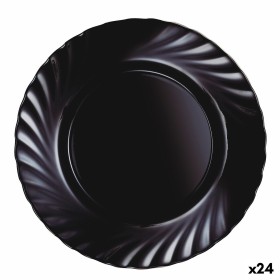 Prato de Jantar Luminarc Trianon Black Preto Vidro Ø 24,5 cm (24 Unidades) de Luminarc, Pratos e fontes - Ref: S2709053, Preç...