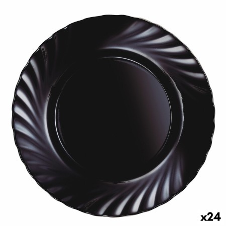 Flat plate Luminarc Trianon Black Glass (Ø 24,5 cm) (24 Units) by Luminarc, Plates and dishes - Ref: S2709053, Price: 46,19 €...