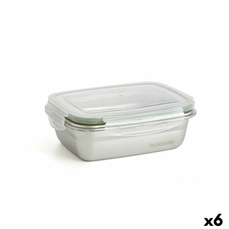 Lunchbox hermetisch Bidasoa Theo 17 x 13 x 6 cm 550 ml Silberfarben Metall (6 Stück) | Tienda24 - Global Online Shop Tienda24.eu