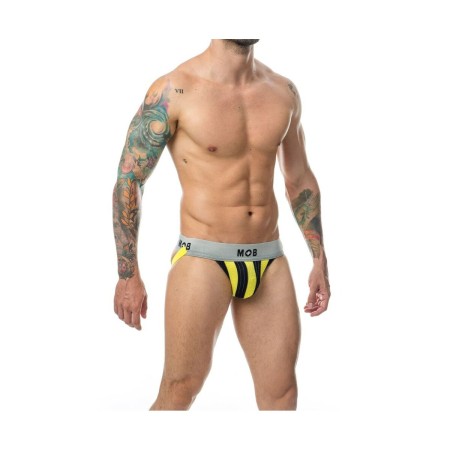 Tanga Mob Eroticwear Jaune Noir de Mob Eroticwear, Strings - Réf : M0402359, Prix : 19,75 €, Remise : %