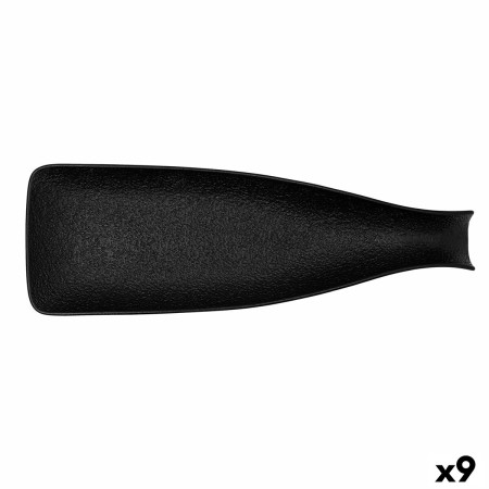 bandeja de aperitivos Bidasoa Fosil Preto Cerâmica Alumina Garrafa 38,5 x 12,7 x 4,8 cm (9 Unidades) de Bidasoa, Pratos e fon...