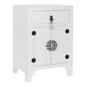 Mesa de Cabeceira Alexandra House Living Branco Castanho Madeira MDP 29 x 59 x 29 cm 1 porta | Tienda24 - Global Online Shop Tienda24.eu