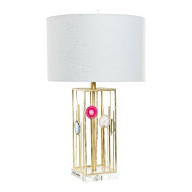 Lámpara de mesa DKD Home Decor Blanco Poliéster Metal Cristal 220 V Dorado 60 W (41 x 41 x 72 cm) de DKD Home Decor, Lámparas...