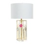 Desk lamp DKD Home Decor White Polyester Metal Crystal 220 V Golden 60 W (41 x 41 x 72 cm) by DKD Home Decor, Bedside and Tab...