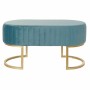 Bench DKD Home Decor 8424001829804 Blue Golden Metal Velvet (90 x 50 x 45 cm) by DKD Home Decor, Chairs - Ref: S3015996, Pric...