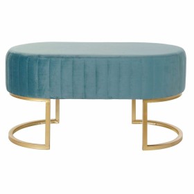 Bench DKD Home Decor 8424001829804 Blue Golden Metal Velvet (90 x 50 x 45 cm) by DKD Home Decor, Chairs - Ref: S3015996, Pric...