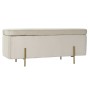 Banqueta DKD Home Decor Bege Multicolor Dourado Metal Plástico 109 x 42,5 x 45 cm de DKD Home Decor, Cadeiras - Ref: S3022458...