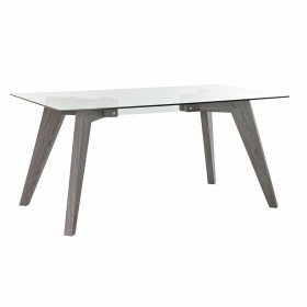 Mesa de Comedor DKD Home Decor Cristal Gris Transparente Madera MDF (160 x 90 x 75 cm) de DKD Home Decor, Mesas - Ref: S30339...