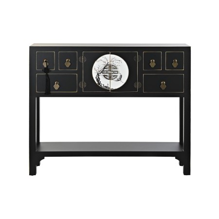 Mesa auxiliar DKD Home Decor 95 x 26 x 79 cm Abeto Negro Dorado Metal Blanco Madera MDF | Tienda24 - Global Online Shop Tienda24.eu