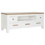 Meubles de télévision DKD Home Decor Blanc Marron Acacia Bois de manguier 125 x 40 x 50 cm de DKD Home Decor, Tables et suppo...