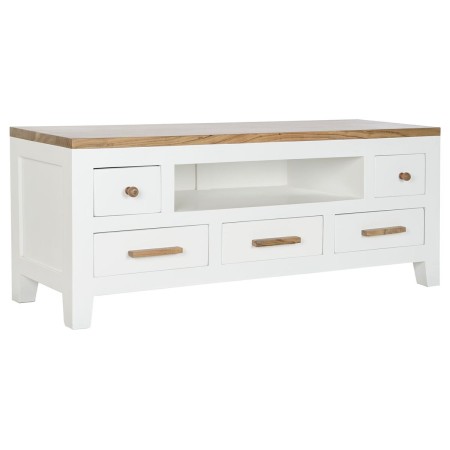 Meubles de télévision DKD Home Decor Blanc Marron Acacia Bois de manguier 125 x 40 x 50 cm de DKD Home Decor, Tables et suppo...