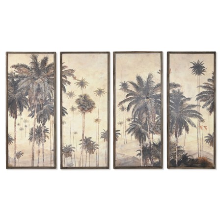 Jeu de 4 tableaux DKD Home Decor Palmiers Colonial 200 x 4 x 120 cm de DKD Home Decor, Impressions sur toile - Réf : S3053122...