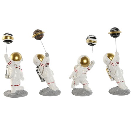 Figurine Décorative Home ESPRIT Blanc Doré Astronaute 10,5 x 10,5 x 25 cm (4 Unités) de Home ESPRIT, Objets de décoration - R...