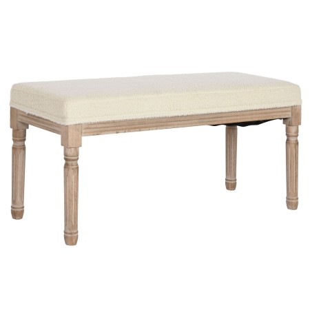 Banquette Home ESPRIT Blanc Naturel Polyester Bois d'hévéa 100 x 38 x 43 cm de Home ESPRIT, Chaises - Réf : S3054264, Prix : ...