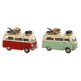 Figura Decorativa Home ESPRIT Carrinha Vermelho Verde Vintage 25 x 12 x 17 cm (2 Unidades) de Home ESPRIT, Adornos - Ref: S30...