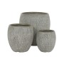 Set de Maceteros Home ESPRIT Gris Fibra de Vidrio Magnesio 55 x 55 x 55,5 cm (3 Unidades) de Home ESPRIT, Maceteros - Ref: S3...