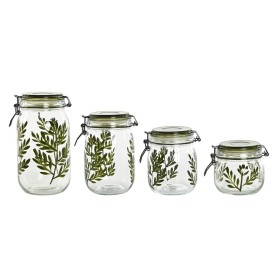 Set de 4 Boites Home ESPRIT Vert Verre Fer 1,5 L 11,3 x 11,3 x 21,7 cm de Home ESPRIT, Stockage des aliments - Réf : S3055300...