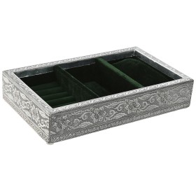 Box-Schmuckkästchen Home ESPRIT grün Silberfarben Holz Aluminium 25 x 15 x 5 cm von Home ESPRIT, Schmuckaufbewahrung für den ...