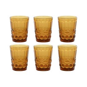 Set de Vasos Home ESPRIT Ambar Cristal Con relieve 240 ml (6 Unidades) de Home ESPRIT, Vasos de agua y de whisky - Ref: S3055...