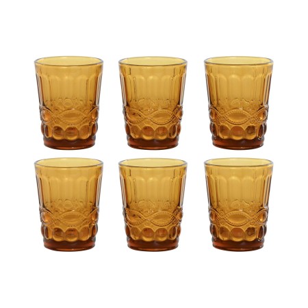 Conjunto de Copos Home ESPRIT Âmbar Cristal Com relevo 240 ml (6 Unidades) de Home ESPRIT, Copos de água e uísque - Ref: S305...