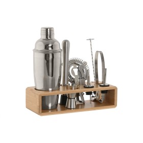 Cocktail Set Home ESPRIT Silver Natural Bamboo Stainless steel 26 x 10,5 x 25 cm by Home ESPRIT, Cocktail Shakers - Ref: S305...