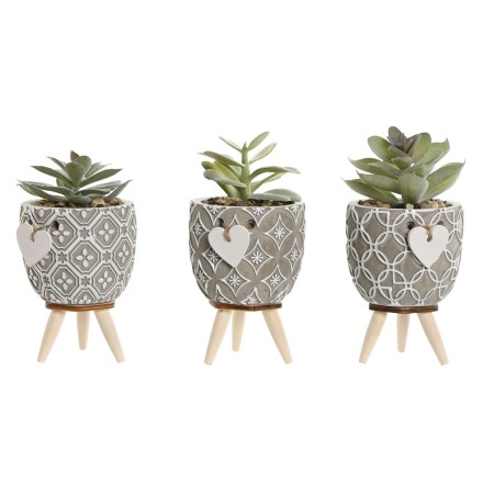 Planta Decorativa Home ESPRIT Polietileno Cemento 9,5 x 9,5 x 12 cm (3 Unidades) de Home ESPRIT, Plantas - Ref: S3056190, Pre...