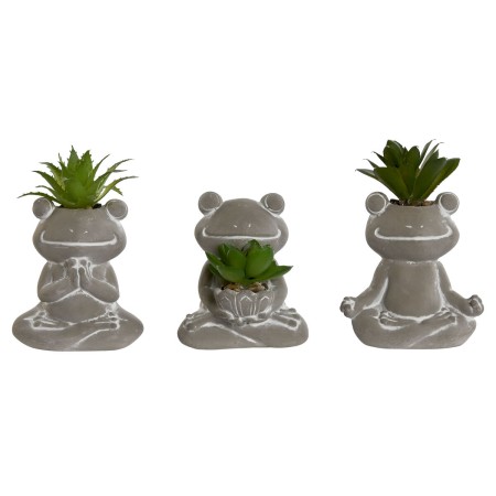 Planta Decorativa Home ESPRIT Polietileno Cemento Rana 7,5 x 5 x 11 cm (3 Unidades) | Tienda24 - Global Online Shop Tienda24.eu