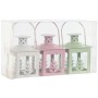 Farolas Home ESPRIT Blanco Verde Rosa Cristal Hierro Shabby Chic 7 x 7 x 10 cm (3 Piezas) (4 Unidades) | Tienda24 - Global Online Shop Tienda24.eu