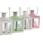 Farolas Home ESPRIT Blanco Verde Rosa Cristal Hierro Shabby Chic 7 x 7 x 10 cm (3 Piezas) (4 Unidades) | Tienda24 - Global Online Shop Tienda24.eu