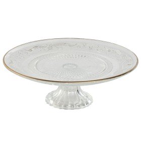 Piatto da pranzo Home ESPRIT Trasparente Dorato Cristallo 23 x 23 x 8 cm di Home ESPRIT, Piatti e teglie - Rif: S3057007, Pre...