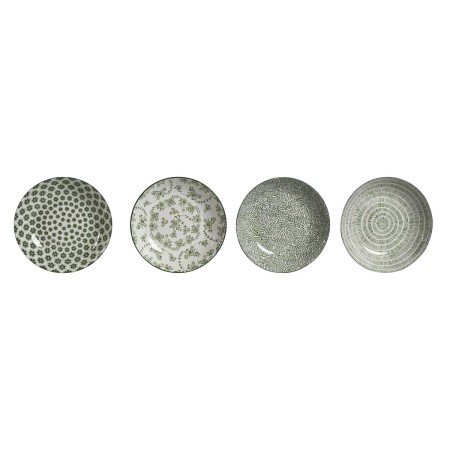 Set de Platos Home ESPRIT Blanco Verde Porcelana 20 x 20 x 4 cm de Home ESPRIT, Platos y fuentes - Ref: S3057172, Precio: 9,8...