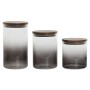 Set di 3 Barattoli Home ESPRIT Grigio Naturale Acacia Vetro Borosilicato 900 ml 1,5 L 1,2 L 3 Pezzi di Home ESPRIT, Conservaz...