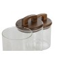 Set de 3 Botes Home ESPRIT Marrón Transparente Acacia Vidrio de Borosilicato 650 ml 900 ml 1 L 3 Piezas de Home ESPRIT, Almac...