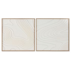 Painting Home ESPRIT White Abstract Scandinavian 80 x 4 x 80 cm (2 Units) by Home ESPRIT, Prints on Canvas - Ref: S3057804, P...