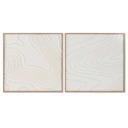 Painting Home ESPRIT White Abstract Scandinavian 80 x 4 x 80 cm (2 Units) by Home ESPRIT, Prints on Canvas - Ref: S3057804, P...