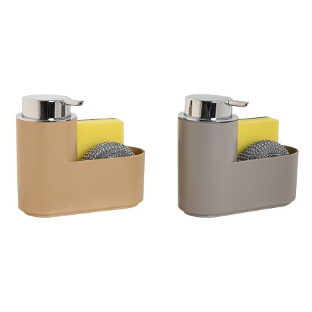 Soap Dispenser Home ESPRIT Beige Grey polystyrene ABS 17 x 7,5 x 15 cm (2 Units) by Home ESPRIT, Stands and dispensers - Ref:...