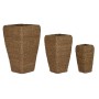 Set di vasi da fiori Home ESPRIT Naturale Metallo Fibra naturale 40 x 40 x 70 cm (3 Pezzi) di Home ESPRIT, Cachepot - Rif: S3...