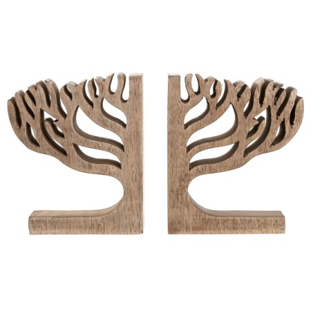 Fermalibri Home ESPRIT Naturale Legno di mango Albero della vita 25 x 5 x 15 cm di Home ESPRIT, Fermalibri - Rif: S3058106, P...