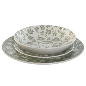 Service de Vaisselle Home ESPRIT Blanc Vert Porcelaine Floral 27 x 27 x 2 cm 18 Pièces de Home ESPRIT, Services complets - Ré...