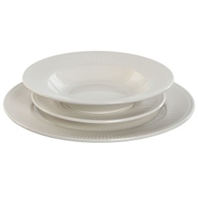 Louça Home ESPRIT Branco Porcelana Riscas 27 x 27 x 2 cm 18 Peças de Home ESPRIT, Louças combinadas - Ref: S3058180, Preço: 6...