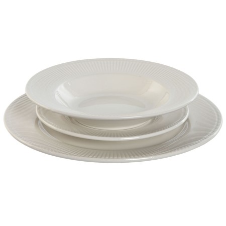 Vajilla Home ESPRIT Blanco Porcelana Rayas 27 x 27 x 2 cm 18 Piezas | Tienda24 - Global Online Shop Tienda24.eu