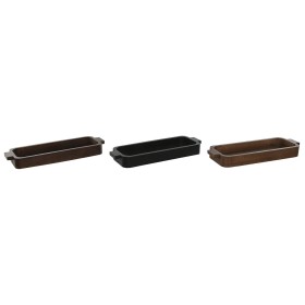 Centre de Table Home ESPRIT Marron Noir Marron Clair Bois de manguier Colonial 46 x 15 x 5 cm (3 Unités) de Home ESPRIT, Obje...